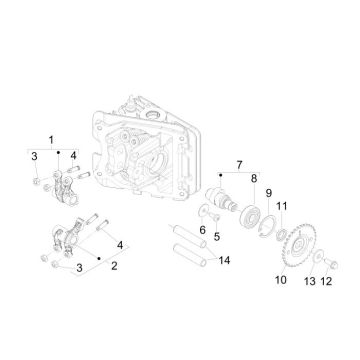 Wałek rozrządu Vespa Sprint 45km 4-suwowy 4-zawór