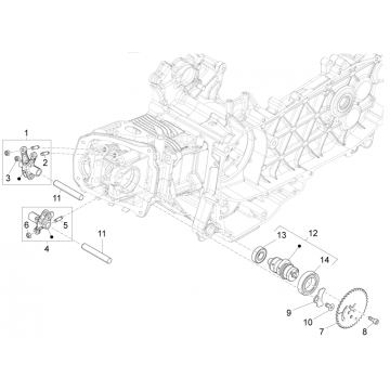 Piaggio Fly 125 4-suwowy 3V IE E3 4-suwowa grupa-Groep balanceringensteun Piaggio Fly 125 4-takt 3V IE E3