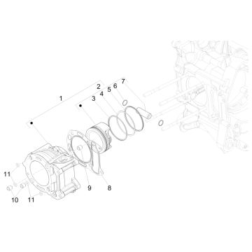 Piaggio Beverly 300 4T 4V HPE ABS E5 2021-2022 (EMEA)-Groep cilinder-zuiger Piaggio Beverly 300 4T 4V HPE ABS E5