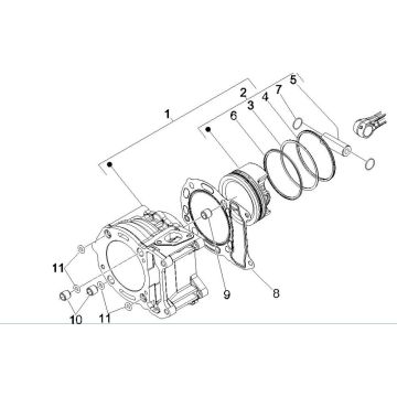 Grupa sworznia tłoka cylindra Vespa GTV 250 4T 4V IE  
