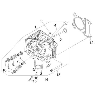 Głowica cylindra Vespa Sprint 25km 4-suwowy 2-zawór