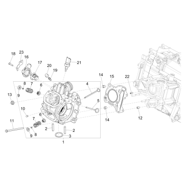 Głowica grupy - Zawory - Vespa GTS 125 4T E4 ABS 2019 (EMEA)