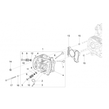 Głowica cylindra - Zawory Vespa Sprint 150 3V IE ABS Euro 3 2015