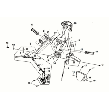 Uchwyt Sym E-MIO Biały (WH-8018P/BK-001C)