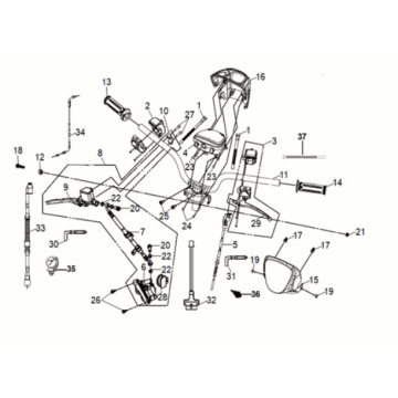 Kierownica Sym Mio 50I E5 Niebieski/Czarny (BU-280S/BK-001C)