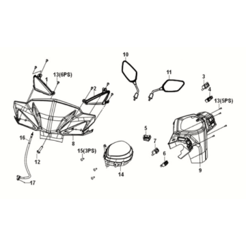 Pokrywa uchwytu Sym E-XPRO 45KM/H 2020-2021 Czarna (BK-001C)