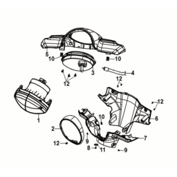 Handle cover Sym Fiddle IV 125i AC CBS E5 2020-2021 GREEN (GN-546U)