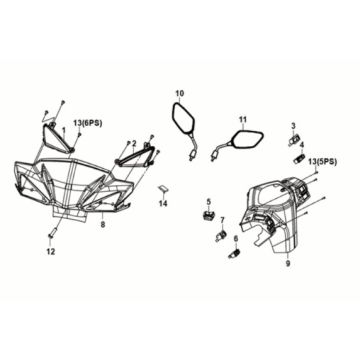 Handle Pipe - Handle Cover Sym Orbit III 125i E5 White (WH-006)