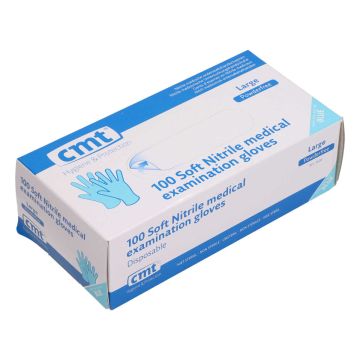 Rękawice CMT miękkie nitrylowe niebieskie 100 sztuk