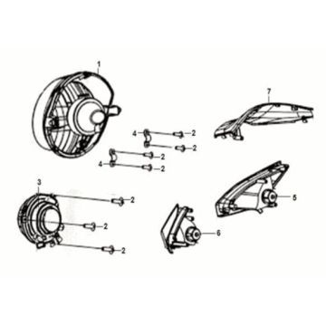 Head light Sym Crox 50 E5 WHITE (WH-8018P)