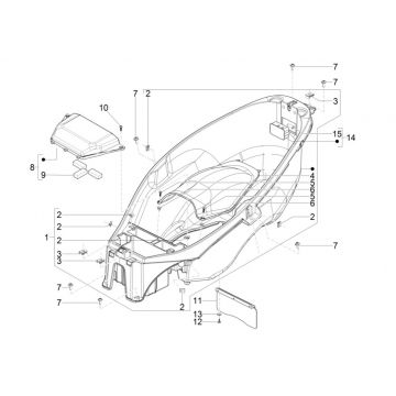 Piaggio MP3 300 HPE /300 HPE SPORT E5 ABS 2020-2022 pudełko na kask (EMEA)