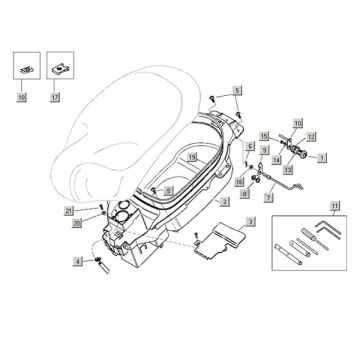 Pojemnik na kask Aprilia Mojito Custom 2t (silnik Piaggio) 2004 - 2010