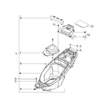 Pudełko na kask Gilera Runner 200cc VXR 4-suwowy 2006