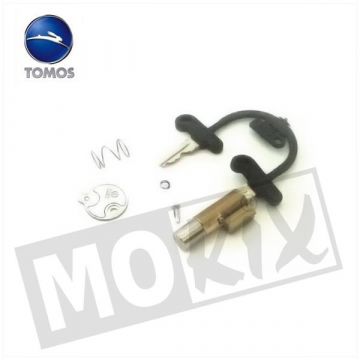 BLOKADA KIEROWNICY TOMOS STANDARD/A35 (ALUMINIUM CROWN PIECE) ORYGINAŁ, (nowy typ, szary przednia noga)