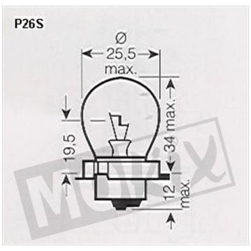 Lampa S3 P26S 12V 15W kołnierz-6750