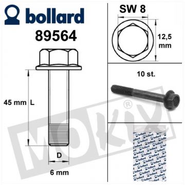 ŚRUBY KOŁNIERZOWE M6x45 CZARNE