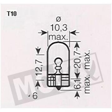 Żarówka 12 wolt/ 2 W T10 klin osram