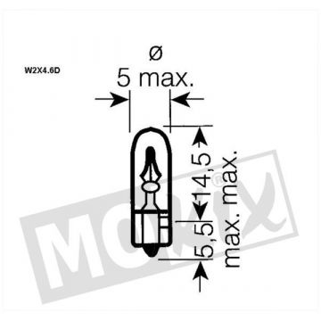 Żarówka W2W T5 12V 2W-92044