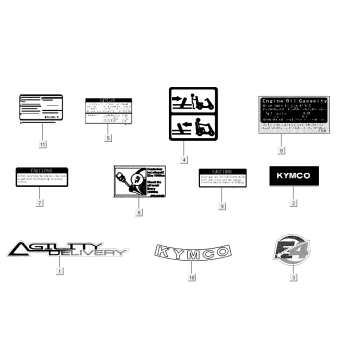 Infostickers Kymco Agility Delivery 4-suwowy euro4 biały