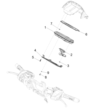 Grupa instrumentów - Cruscotto Piaggio Beverly 300 4T 4V HPE ABS E5 2021-2022 (EMEA)