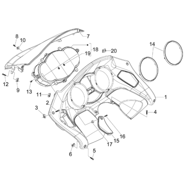 Grupa instrumentów - Cruscotto Piaggio MP3 300LT Sport 2009-2014