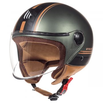 Kask odrzutowy MT Street Cały matowy zielony/brazowy
