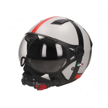 Vito Moda biały/czarny kask jet