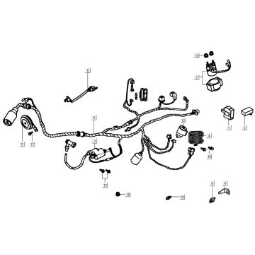 Wiązka przewodów Kymco K-Pipe 4-suwowa Biała