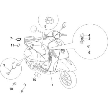 Wiązka przewodów Vespa Lxv 25km 4-suwowy 2-zawór