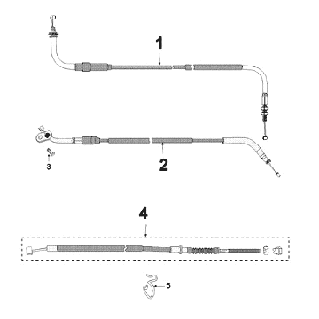 Kable Peugeot Speedfight 3 4-suwowy Szary