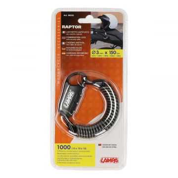 Kabel blokady kask 3mm x150cm spirala Lampa