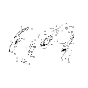 tylny kapdelen Kymco Super8 4-suwowy z 2009 czarny