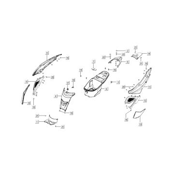 Okapy tylne Kymco Super 8 4-suwowy (2007-2009) pomarańczowy