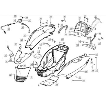 Części pokrywy tylnej Kymco Grand Dink 250cc
