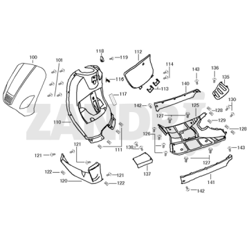 Pokrywa części Santini Capri mat ciemnoniebieski