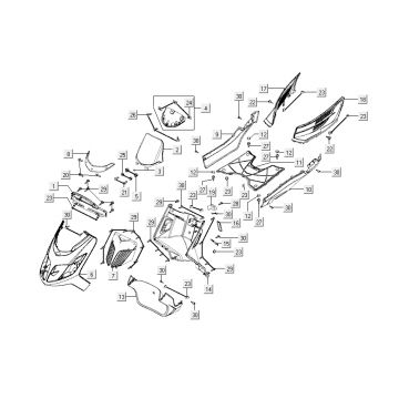 Kapdelen Kymco New Dink 4-suwowy głęboki ocean niebieski