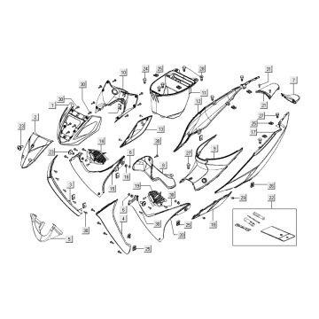 Cape parts Kymco Nexxon 4-suwowy ciemnoszary