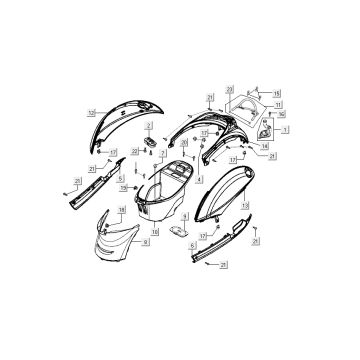 kapdelen Kymco Sento 4-suwowy Biały
