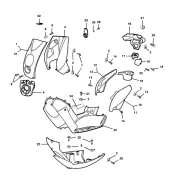 Okapy Peugeot Ludix jeden 2-suwowy