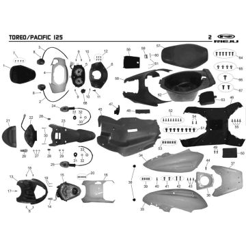 Kaptur Rieju Pacific 125 szary 2-suwowy