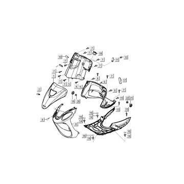 Przedni + środkowy Kymco Filly 4-suwowy srebrny