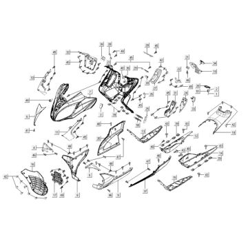 Okładka przednia części Kymco Xciting 400i Matt Black