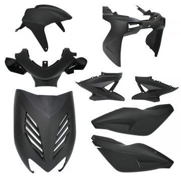 Yamaha Aerox/MBK Nitro <-2012 8-częściowy czarny matowy zestaw czapek