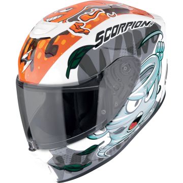 Scorpion Kinderhelm EXO-JNR Air The4elements wit / blauw / oranje