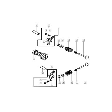 Zawory - wałek rozrządu Kymco K-Pipe 4-suwowy Biały