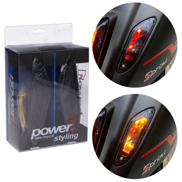 Zestaw kierunkowskazów LED Vespa Primavera /Sprint Audi look tylny dymu Power1