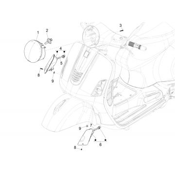 Migające światło - Reflektor Vespa GTS 125 4-suwowy IE ABS Euro4 2016-2018