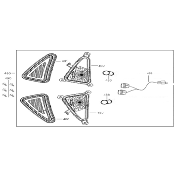 Kierunkowskazy AGM Star50 czerwone białe
