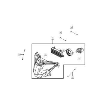 Reflektor Kymco People S 50i E4 Mat Szary