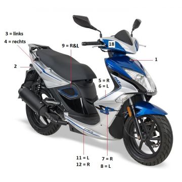 Naklejki Kymco Super8 Street 50i E4 Matt Black